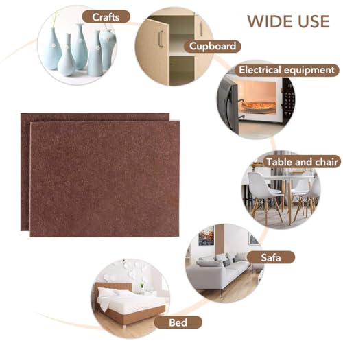 Image of HASTHIP 2Pcs Furniture Pads 21x30cm Non-Adhesive Square Felt Furniture Pads Thicken Noise Reduction Floor Protector Customized Cuttable Felt with Double-Side Adhesive Sticker