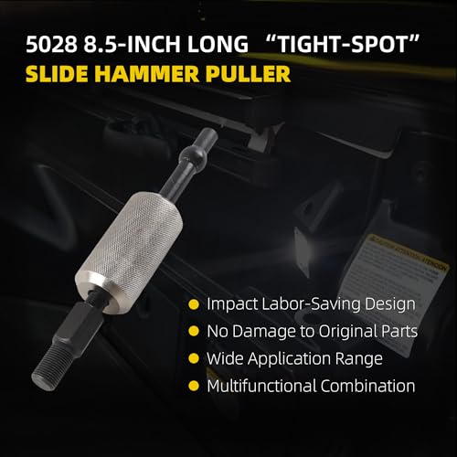 Image of Dasbecan 8-1 /2 inch Tight Spot Slide Hammer Puller, 1-1 /2 Pound Heavy Duty Hammer for Effortless Automotive Repairs 50281 50286 5028