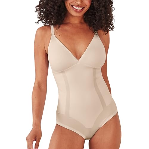 Bali Womens Bodysuit Shapewear, Ultimate Smoothing Bodysuit, Removable Foam Cups