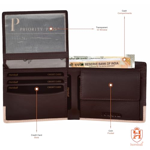 Image of HORNBULL Nikolas Brown Leather Wallet for Men | Genuine Leather Wallet with RFID Blocking | Purse for Men