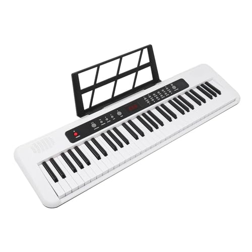 Teclado Electrónico Piano Teclado Musical Multifuncional De 61 Teclas Teclado Electrónico De Teclados Estándar Para Principiantes(White)