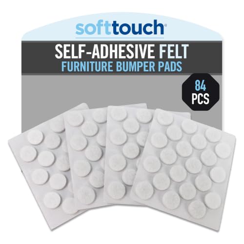 SoftTouch feutre adhésif meubles 3/8" rond 84 pcs blanc