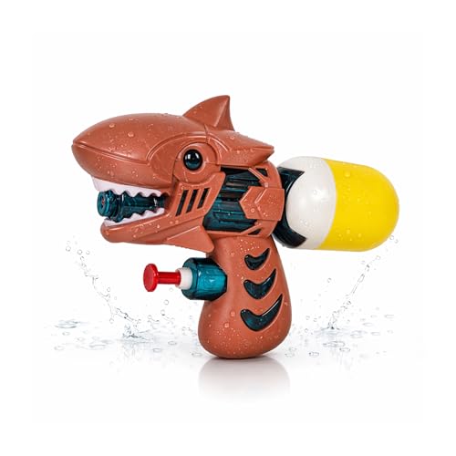 Image of WISHKEY Shark Water Gun Toy for Kids, 100 ml Capacity, Water Blaster for Kids, Durable Outdoor Summer Toy for Fun-Filled Water Battles and Special Occasions (Pack of 1, Multicolor)