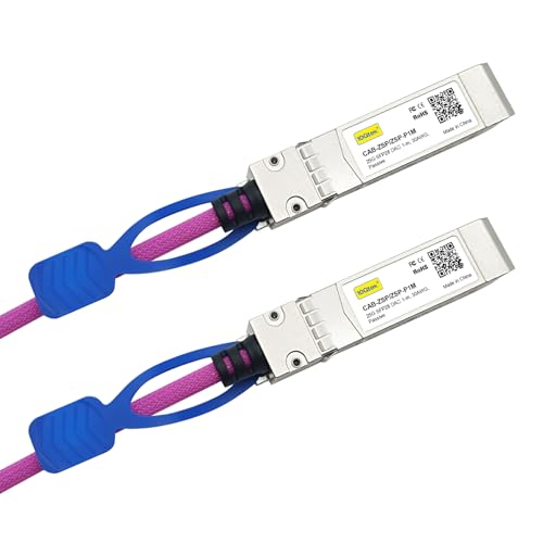 Image of 10Gtek 25GBASE-CR SFP28 to SFP28 Passive Cable, for Cisco SFP-H25GB-CU1M, Ubiquiti, Supermicro, Mikrotik, Arista and More, Nylon Braided Jacket, 1-Meter(3.3ft)
