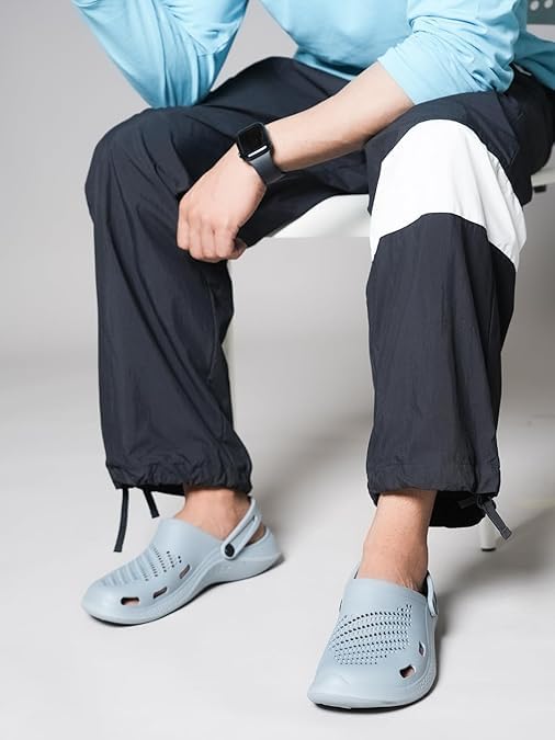 Image of Men's Classic Casual Sports Clog | Adjustable Back Strap with Sandal for Adults | Comfortable & Lightweight | Waterproof & Everyday Uses Mules (Grey Colour)
