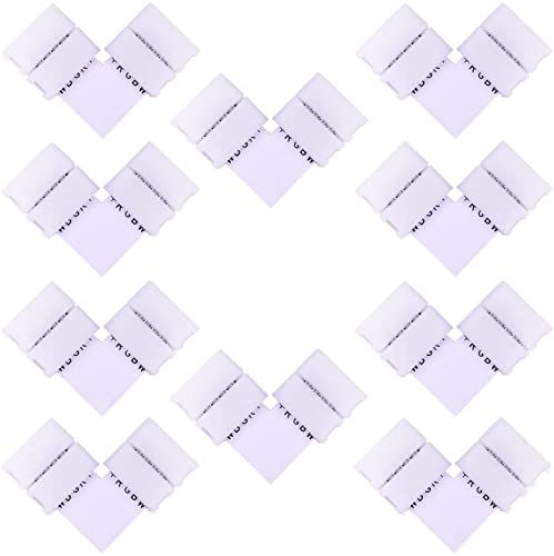LITAELEK 10pcs Connettore L per Striscia LED RGBW Larga 12mm Connettore Angolare Strisce LED RGBW 5050 Adattatore 5 Pin Connettore d'angolo Nastro LED 5 Poli Splitter Connettore Rapido Banda LED
