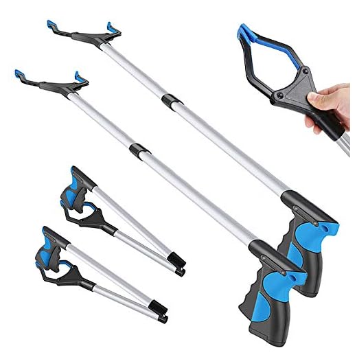 2 Pack-Grabber Reacher Tool for Elderly, 32" Foldable Reaching Claw Grabber, Reacher Grabber Pickup Tool, Trash Gripper, Litter Picker, Garden Nabber, Long Arm Extension, Pick Up Stick Grabber
