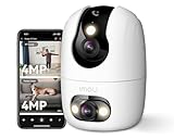 Imou 4MP Dual Kameras Überwachungskamera Innen mit Person/Haustiererkennung, 2.4GHz/5GHz WiFi, 360° PTZ WLAN Überwachungskamera Innen, Farbnachtsicht, Auto Tracking, 2-Wege-Audio,Sirene,One Touch Call