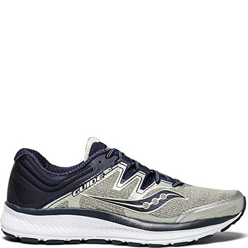 Saucony Men's Guide ISO Running Shoe, Grey/Navy, 12 Medium US