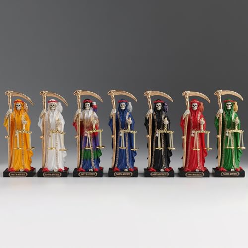 Set de 7 Figuras Santa Muerte Polystone Pintadas miniatura 2