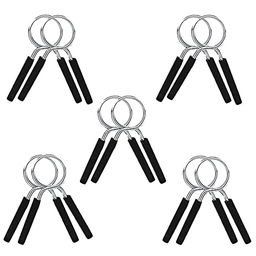 Logther 10Pcs Collares de Resorte para Mancuerna, Clips con Mancuernas, Cuello de la Mancuerna, Hebillas con Mancuernas, para Gimnasio Fitness Entrenamiento Levantamiento de Pesas Cover