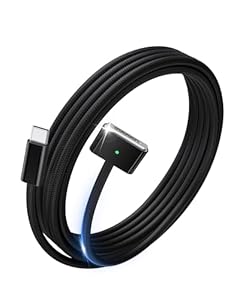 Stouchi USB C to Magnetic 3 Cable 2M 140W Fast Charging MacBook Air Charger Cable Compatible with MacBook Pro (16"/14" 2024/2023/2021), Air (15''/13'' M4 2025, M3 2024, M2 2023, M2 2022)-Black