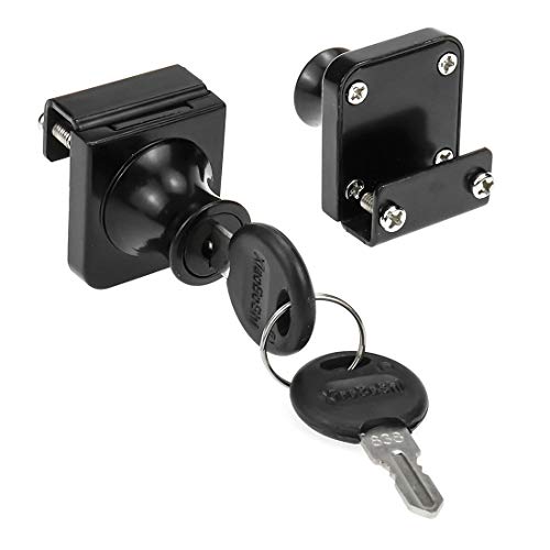 Black Glass Case Lock, 1.38x1.26 Inch Rectangle, 2 Sets, Keyed Different by LC LICTOP - Used condition - Image 6