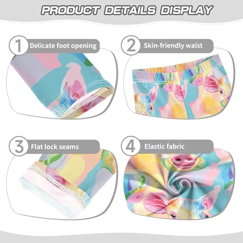 Colorful Pig Girls Casual Leggings for Kids Printed Long Pant Bottoms Stretch and Soft3