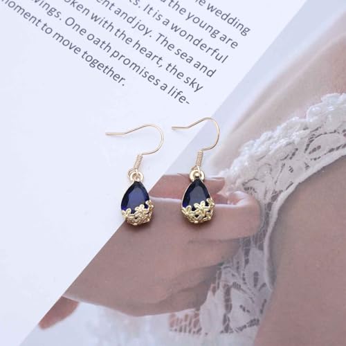 Vacaonio Brincos de gota vermelho rubi boho de cristal vermelho brincos pendentes de rubi dourado br