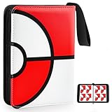 Card Binder 4 Pocket, Trading Card Holder Fits 400 Cards with 50 Removable Sleeves, Large Capacity & Waterproof Zipper Album Holder for Trading Card Collector, Portable Collection Card Album for Cards