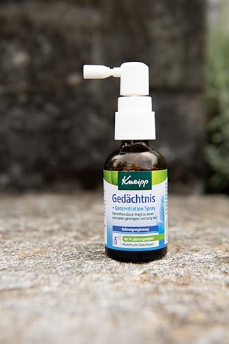 Kneipp Gedächtnis + Konzentration Spray - mit Nerven-Vitaminen B6 und B12 - ab 14 Jahren geeignet - 30ml