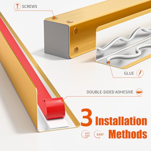 Image of 0.5x0.5x48 Inches 304 Stainless Steel Golden Wall Corner Guards (10-Pack) Heavy Duty Rounded Corner Protector, Smooth Folded Edge Design for Wall Protection (No adhesives