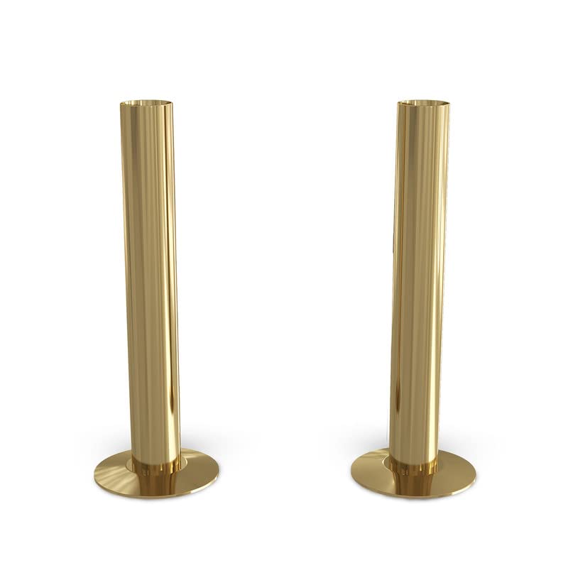 UK Radiators Polished Brass Radiator Pipe Sleeve - Polished Finish - 130mm Pipe Sleeves - Perfect Addition to Any Interior Design