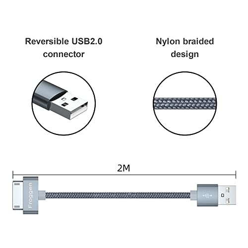 Froggen Charging Cable, 30 Pin USB to USB Data Sync Cable Compatible with Phone 3, 4, 4s, Pad 2, 3, Pod Nano 1-6, Touch 1-4 - Image 2