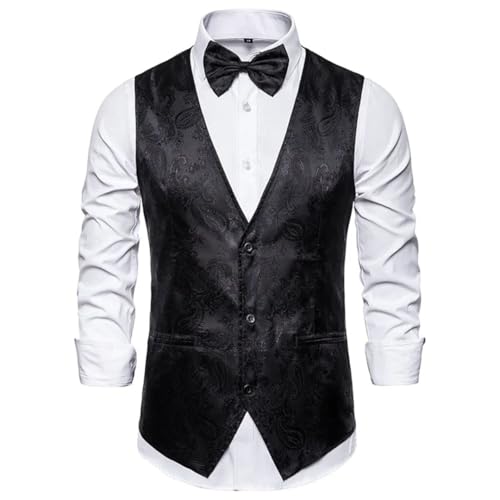 Men’S Thin Section V-Neck Sleeveless Vest Single Breasted Slim Fit Chic Waistcoat For Wedding Party Jacket4