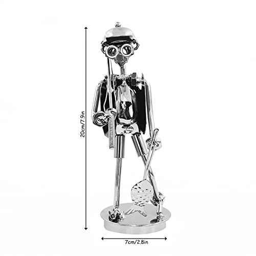 Estatua de pescador de hierro y metal 12x7x20 cm miniatura 2