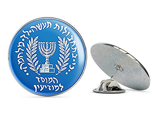 Round Blue Mossad Logo (Israel spy Israeli Jewish) Metal 0.75