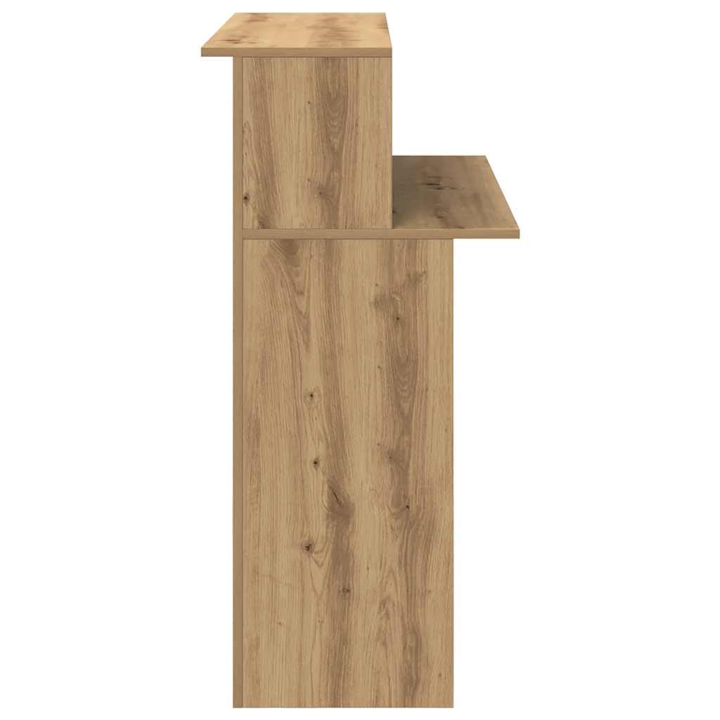 Banco Reception in Truciolato Rovere Artigianale 100x50x103,5 cm con Bancone Integrato e Ampio Spazio Archiviazione per Uffici Hotel Cliniche - Materiale Stabile Resistente