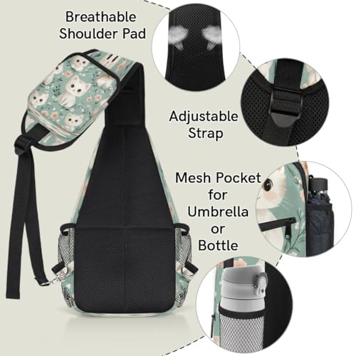 Bolsa bandolera unisex con gato para senderismo y viaje miniatura 4