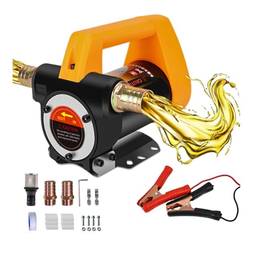 FINYQBET Bomba de Transferência de Diesel 12V, 60LPM, 780W - Para Caminhões, Tratores e Uso Agrícola/Industrial, Sucção de 8m e Elevação de 16m
