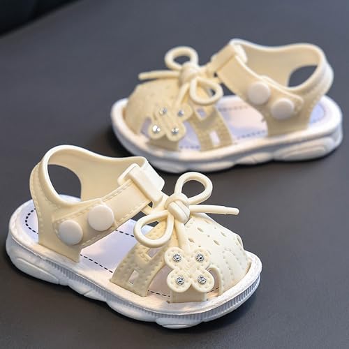 IWIHMIV Baby Girl Sandals Non Slip Comfortable Flat Cute Bow Flower Girls Summer Wedding Party Dress Shoes3
