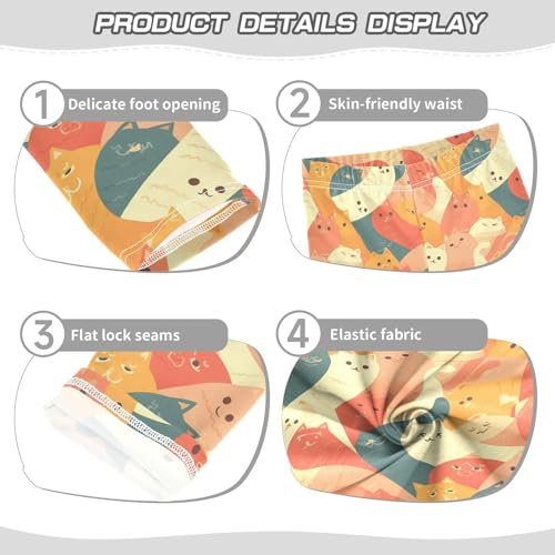 KLL Cute Cat Cartoon Illustration Toddler Baby Girl Basic Leggings Stretchy Full Length Sweatpants Running3