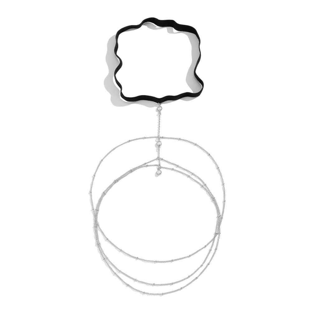 Sexy elastische Gürtel-Beinkette für Frauen Quaste lange Oberschenkelkette Abschlussball Party Körperschmuck (Farbe: C, Größe: 2 Stück) (B 2 Stück)