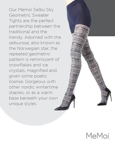 Image of MeMoi Selbu Sky Geometric Sweater Tights
