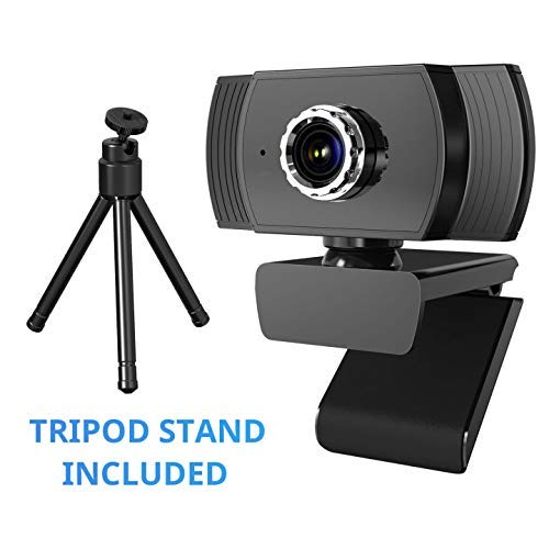 ieGeek Webcam with Microphone, Tripod Stand Included, 1080P Streaming Webcam for PC, Plug and Play USB Mini Web Camera for Video Calling, Online Studying, Recording, Conferencing, Gaming