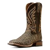 ARIAT Men's Cattle Call Cowboy Boot, Dark Chocolate/Muddy Elephant Print, 10.5