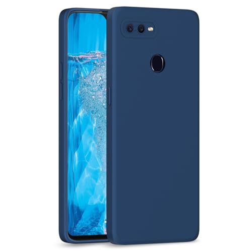 Image of Outlouders Back Cover for Oppo F9 / F9 Pro / A5 / A5S | Camera Protection | Durable Soft Matte Silicone Bumper Case (Blue)
