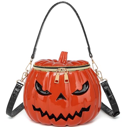 Image of Men and Women PVC Pumpkin Shaped Crossbody Shoulder Bag Handbag Halloween Pumpkin Purse