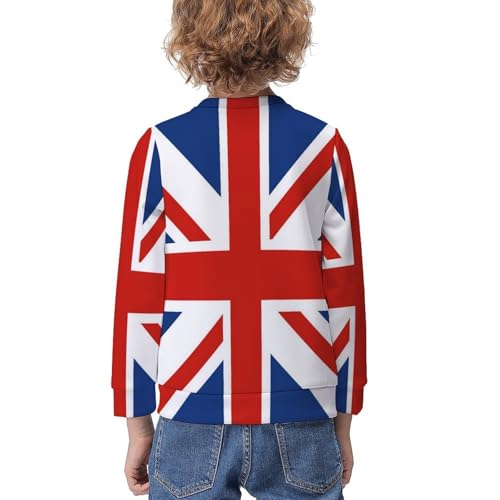 Union Jack FlagChildren's Casual Pullover Sweatshirt Loose Fit8-10Y2