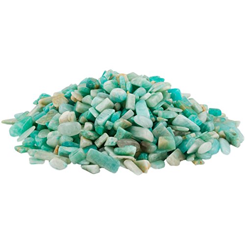 rockcloud 1 lb Amazonite Small Tumbled Chips Crushed Stones for Home Decor