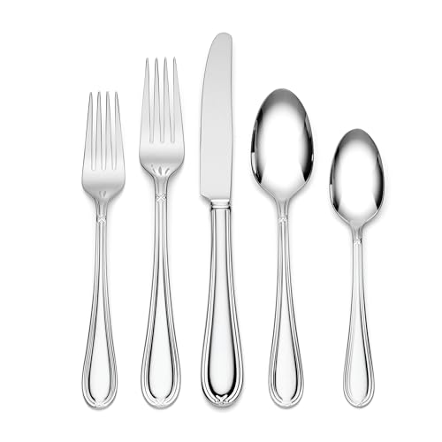 Lenox Ashbridge 80-Piece Flatware Set, 12.55, Metallic