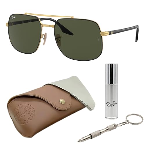 Image of Ray-Ban RB3699 Square Shaped Sunglasses for Men & Women with Official RAYBAN Eyewear Kit