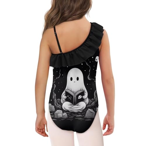 Image of Xpyiqun Swimsuits for Girls 3-14 1-Shoulder Ruffle Bathing Suit One Piece Adjustable Halter Swimming Wear