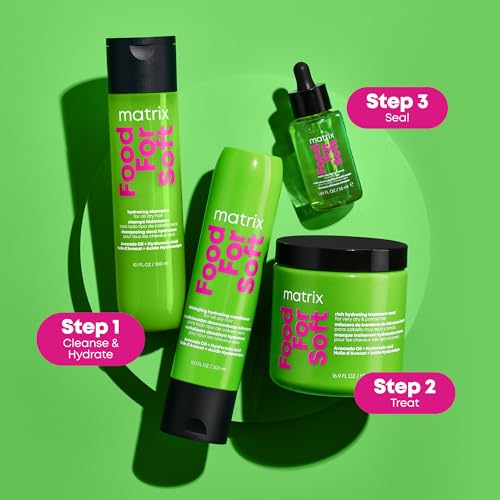 MATRIX Food For Soft Hair Serum Oil For Dry, Brittle and All Hair Types - Softens, Smooths and Adds Shine With Heat Protection, Repairing Leave In With Avocado Oil - Image 8