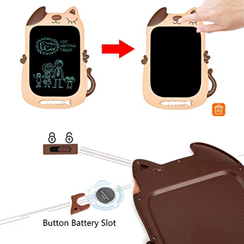 Drawing Tablet for Boys and Girls Aged 6 7, E-Writer Toys for Boys LCD Electrical Drawing Pad Educational Toy for Boys 3 4 5 Year,8.5 inch Brown - Thumbnail 4