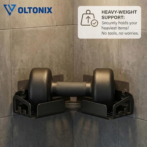 Image of Corner Shelf /Rack for BathroomWithout Drill Wall Metal Self Adhesive Bathroom Shelf /Shelf for Kitchen Corner Rack Wall Mounted Bathroom Fittings /Storage (New disign-3)