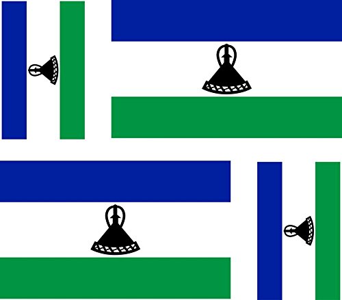 Akachafactory 4 x Autocollant Sticker Voiture Moto Valise pc Portable Drapeau Lesotho sotho Le