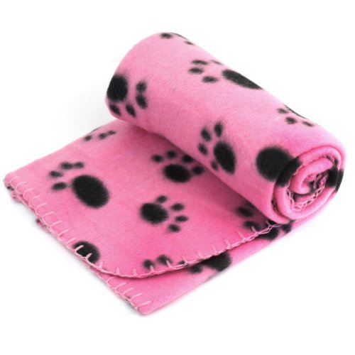 Couverture douce pour chiot ou chaton Pinzhi, motif empreintes de pattes
