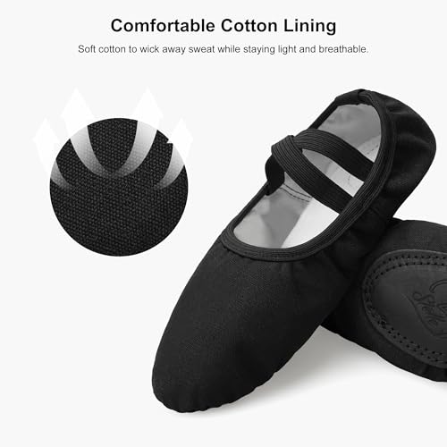Image of Stelle Ballet Shoes Canvas Ballet Slippers Women Girls Dance Yoga Recital | Ballet shoes for women, Ballerina slippers, Durable canvas upper, Comfortable cotton lining, Split leather sole, Practice