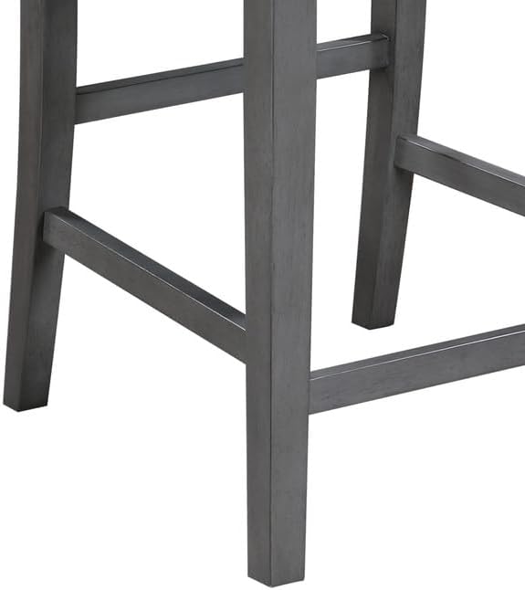 Miniatura 3 de Graham - Juego de 2 sillas tapizadas con altura de mostrador, acabado gris